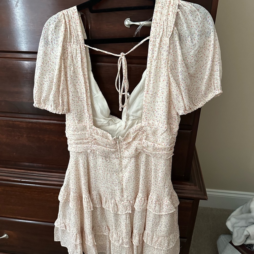Dry Goods Cream Ruffle Mini Dress - Picture 4 of 5
